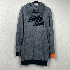 Family First Milano Italy Heather Gray Hoodie Sweatshirt Oversized Baggy Long XL